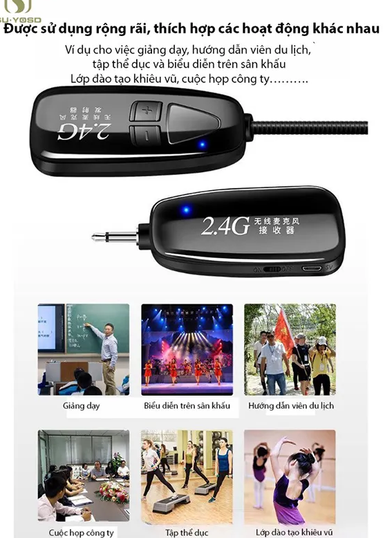Micro trợ giảng không dây Zansong kết nối 2.4ghz V38 ( Hàng Chính Hãng )