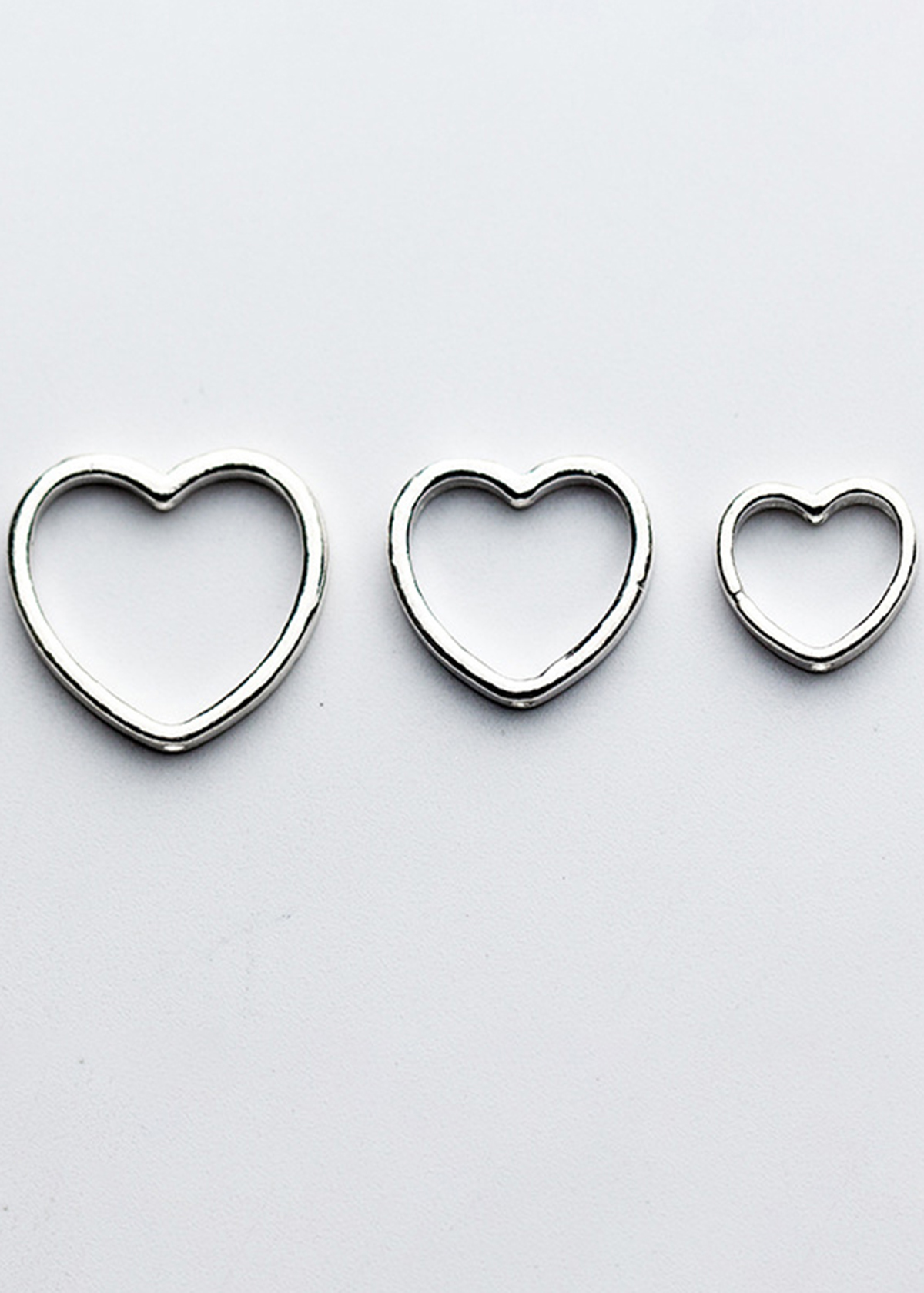 Combo 2 charm bạc hình trái tim lồng hạt xỏ ngang - Ngọc Quý Gemstones