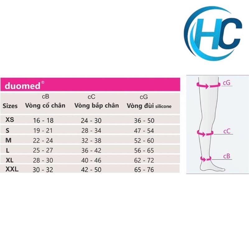 Vớ Y Khoa (Vớ đùi) -Vớ chống suy giãn tĩnh mạch Medi Duomed (Vớ Đức)