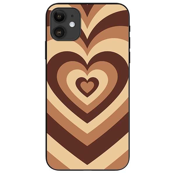 Ốp lưng dành cho Iphone 11 / 11 Pro / 11 Pro Max - Tim Cầu Vồng Nâu