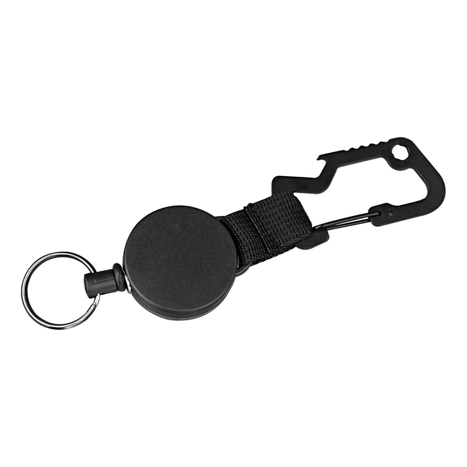 Retractable Keychain Heavy Duty Carabiner ID Badge Reels for Climbing Fishing