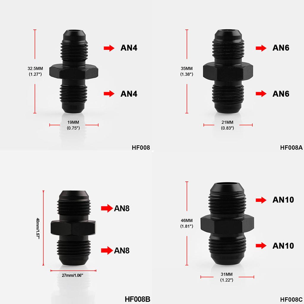 Universal AN8 8-AN Straight Oil/Fuel/Gas Line Hose Male Fitting 40mm*27mm