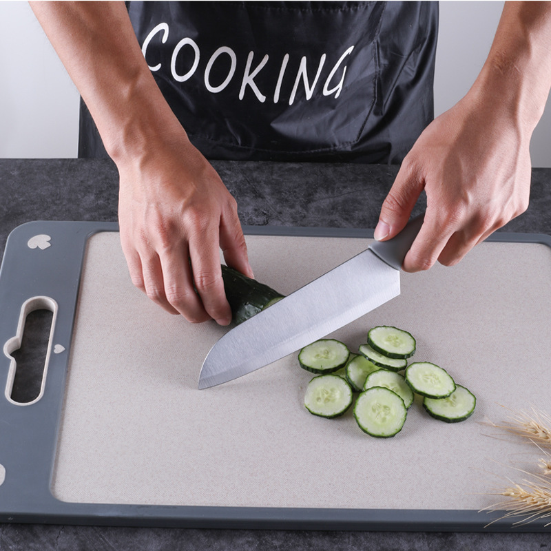 Thớt Inox 304 Không Gỉ Hai Mặt Rơm Lúa Mì FIVO Mã GC03, Kháng Khuẩn - Hàng Chính Hãng Từ Thương Hiệu Cao Cấp