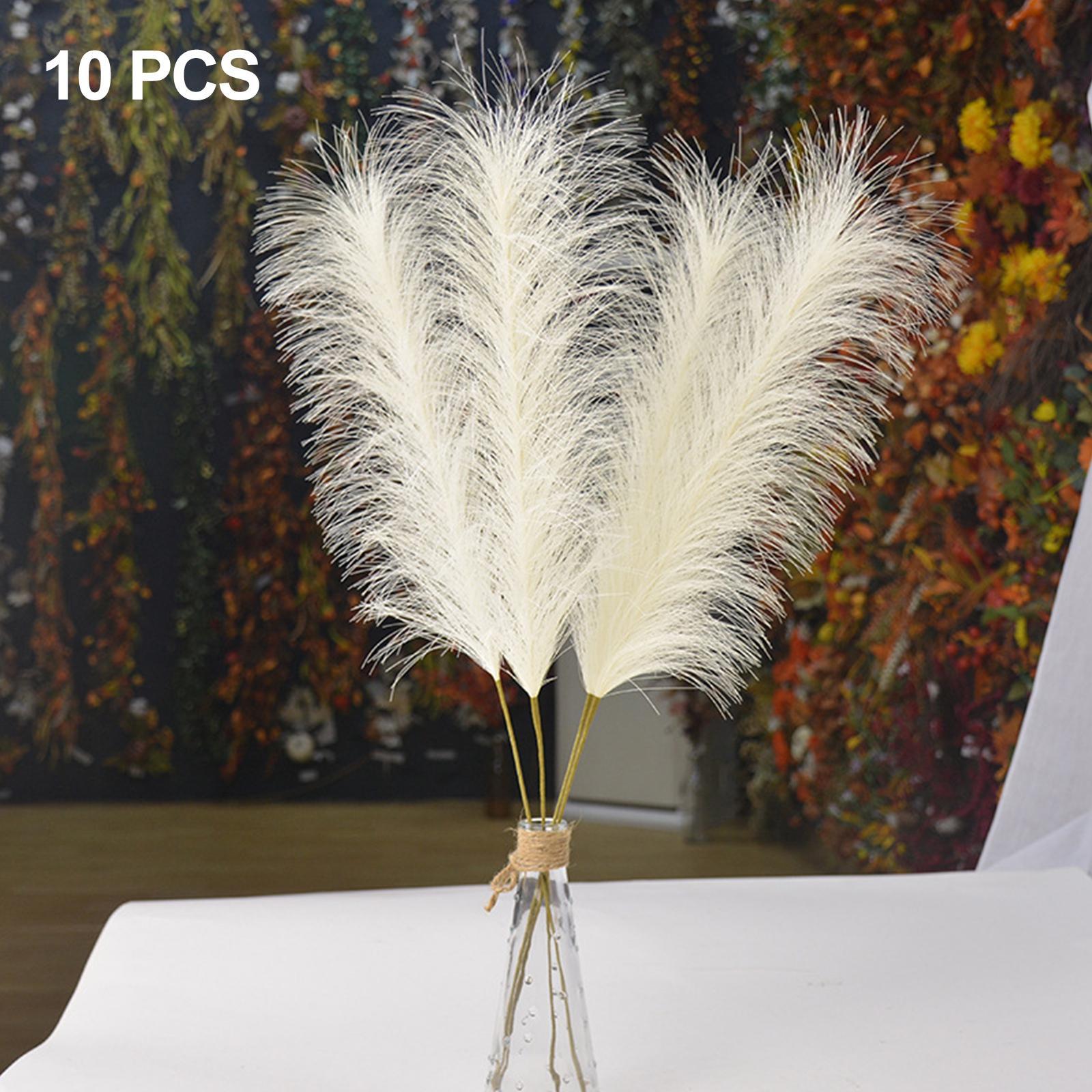 Faux Pampas Grass Bouquet 10pcs 24“/61cm, Natural Artificial Pampas Grass Decor Reed, Boho Wedding Decor, Home Decoration