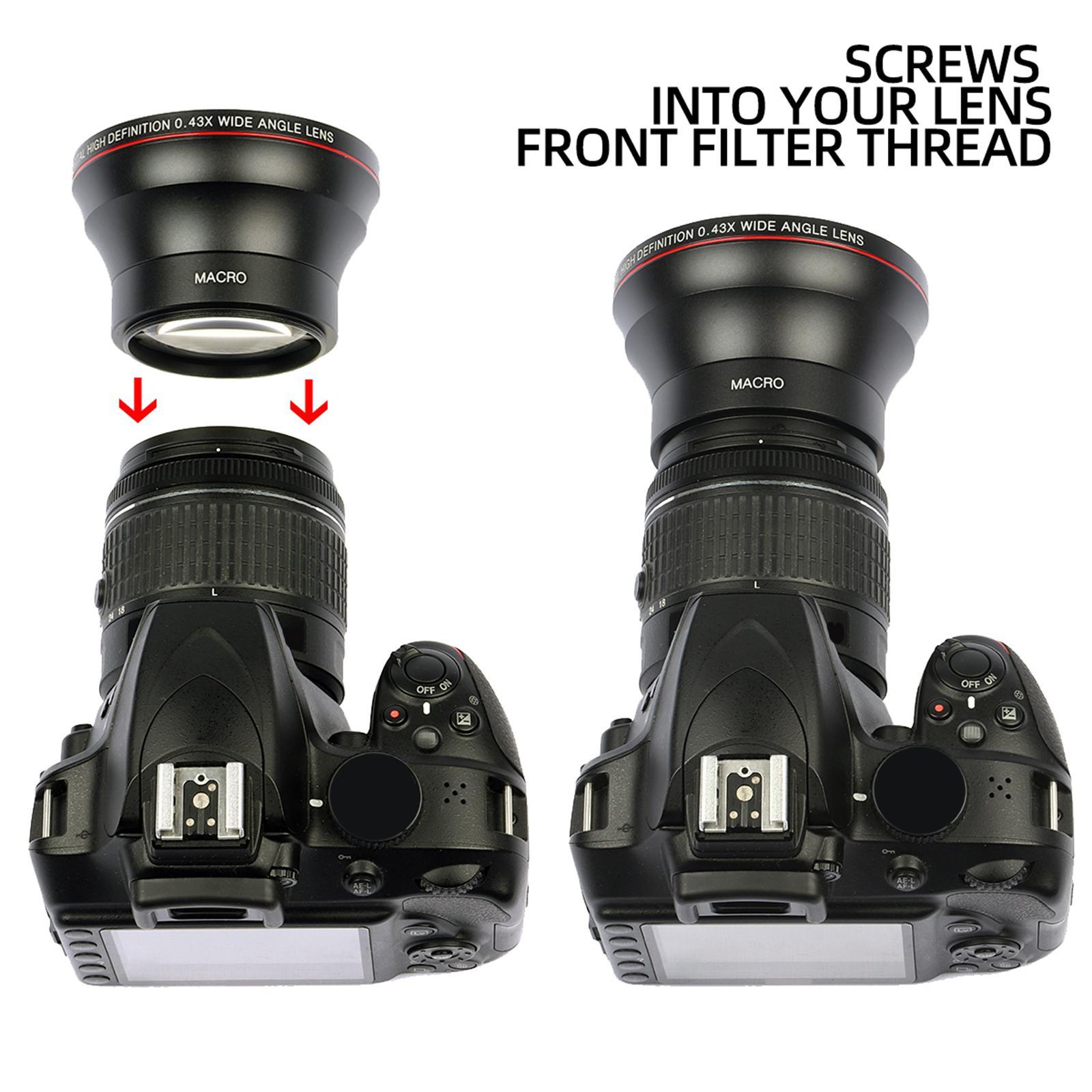 0.43x  Wide Angle Lens with  Portion for Camera Photography