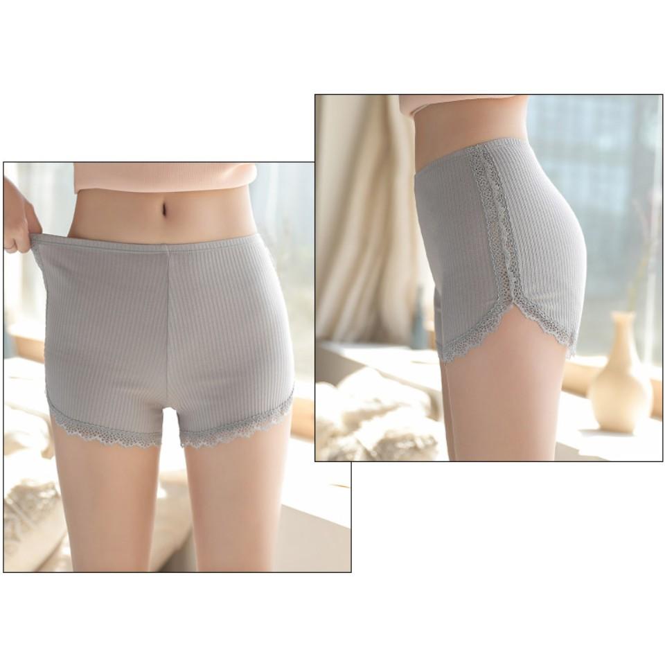 Quần Mặc Trong Váy ️️ Quần Mặc Váy Ngắn Coton - Quần Chip Tăm Viền Ren Co Giãn 4 Chiều