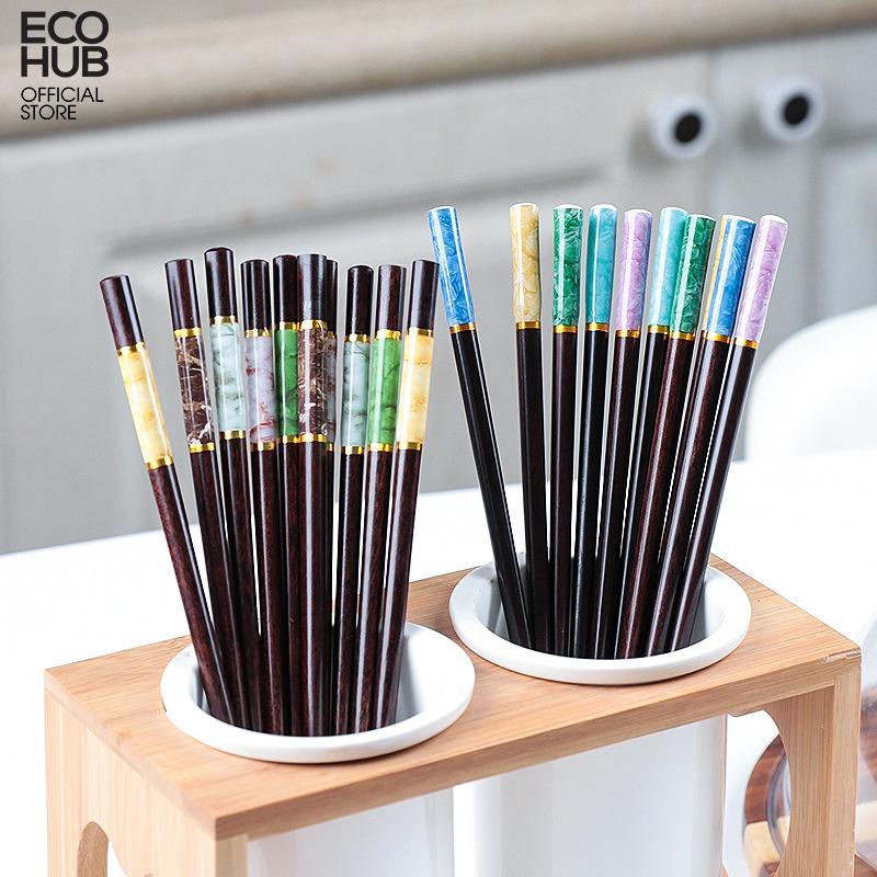 Đũa gỗ ECOHUB khảm đá 23cm (Wooden Chopsticks) E00318