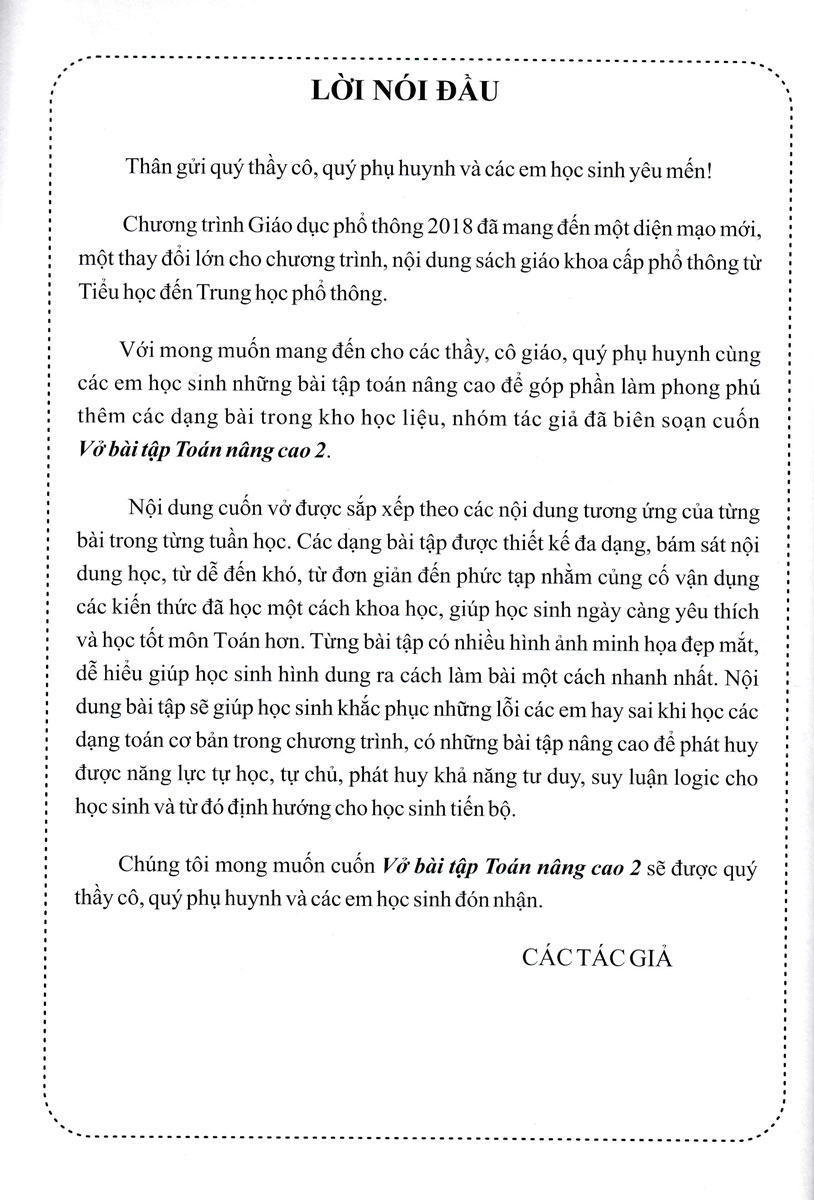 Vở Bài Tập Toán Nâng Cao 2 - Tập 2 - ND