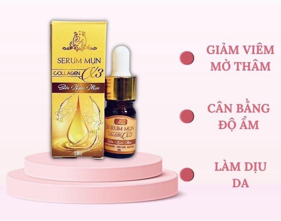 Serum Mụn Collagen X3 Serum Dưỡng Ẩm Kiểm Soát Dầu Nhờn Se Khít Lỗ Chân Lông Đông Anh Chính Hãng 5ml