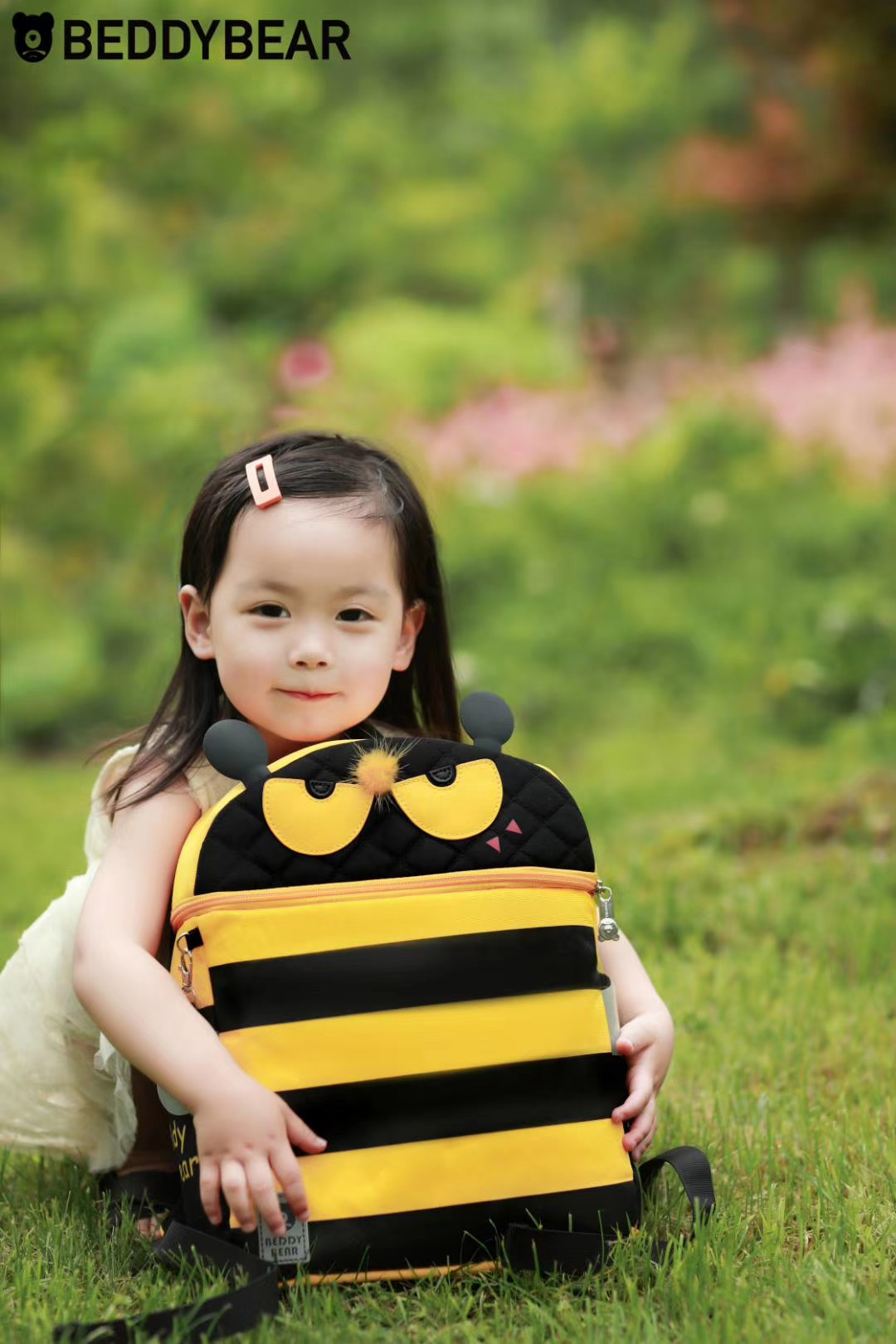 Balo Cho Bé 4 tuổi Beddybear dòng Cute Bag dành cho Bé Học Mầm non Mẫu giáo - họa tiết Ong Vàng Chống gù lưng - sản phẩm chính hãng bảo hành 2 năm