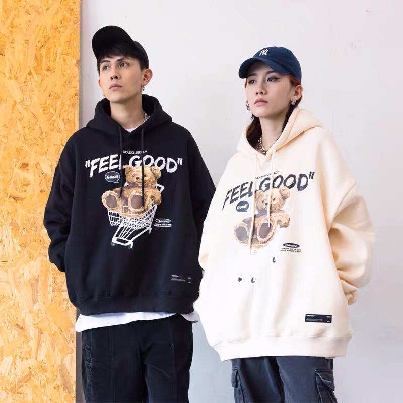 Áo khoác chui đầu hoodie nỉ ngoại tay phồng unisex ulzzang nam nữ AN538