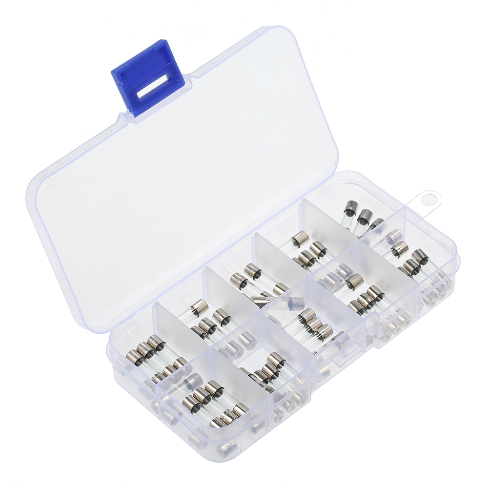 Bộ Cầu Chì Thủy Tinh 50 Cái 5x20mm Các Loại 0,25a-6.3a 250v