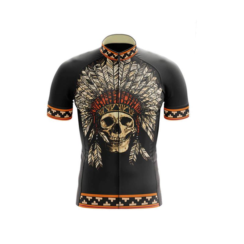 Nam Mùa Hè Đầu Lâu Đi Xe Đạp Jersey MTB Xe Đạp Áo Sơ Mi Xuống Dốc Chu Kỳ Đội Đường Quần Áo Núi Xe Đạp Đồng Nhất Nhanh khô Ropa Ciclismo Color: A10 Size: XS