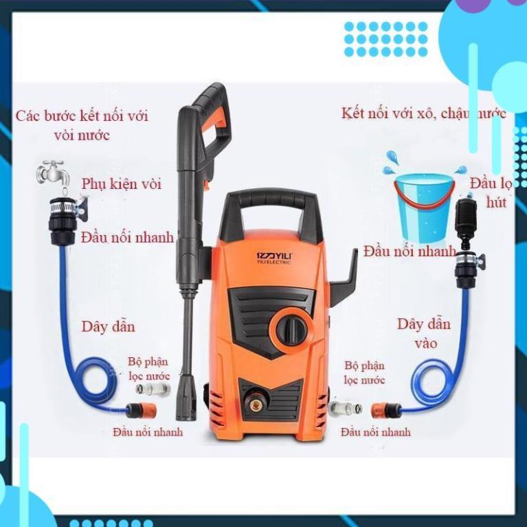 Bơm áp lực cao phun rửa oto xe hơi, xe máy 628 TL (Loại tốt) tặng gang tay lau xe M 241