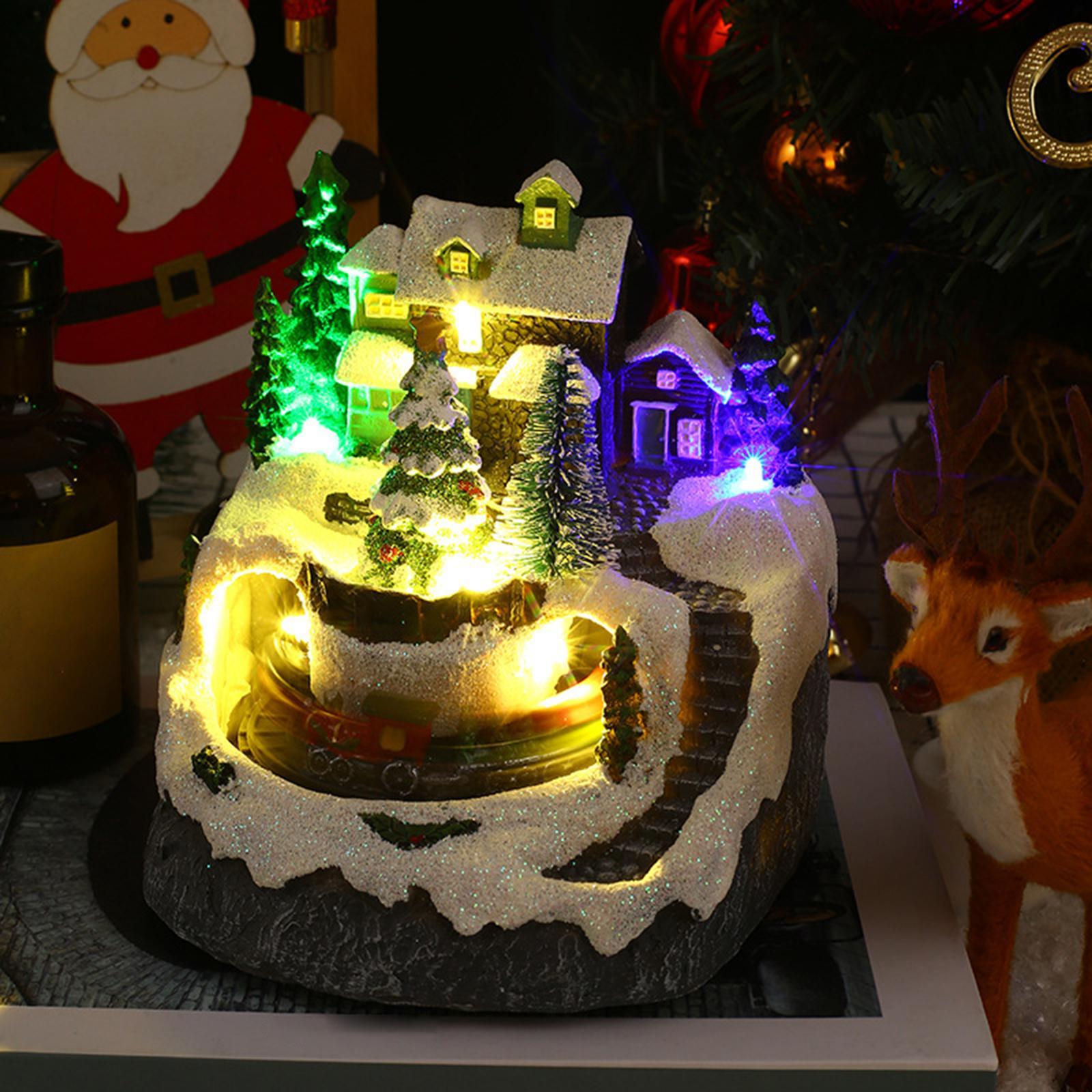 House Collectible Building Ornaments Light up Snow Scene Collection for Bookshelf Holiday Indoor Girls Boys