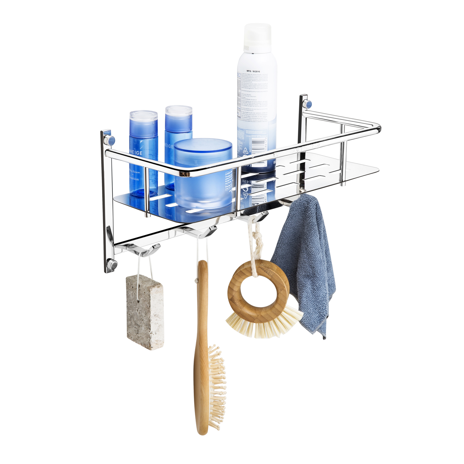 Kệ inox tấm dài đơn có móc inox 304 TOVASHU MTD1