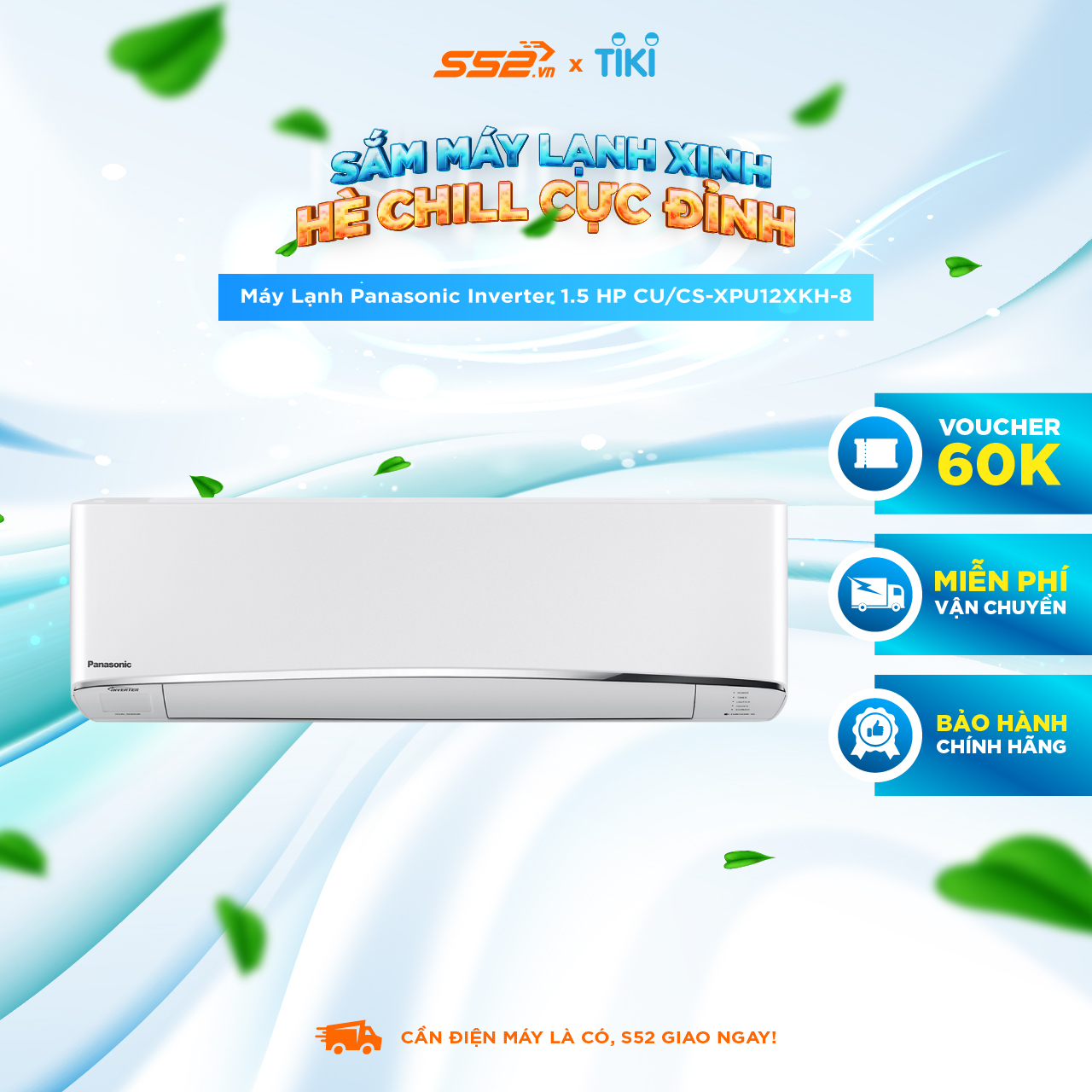 Máy lạnh Panasonic Inverter 1.5 HP CU/CS-XPU12WKH-8