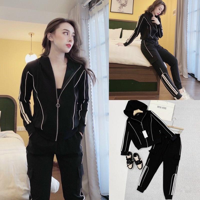 Bộ umi mũ khoá viền cao cấp cho nữ