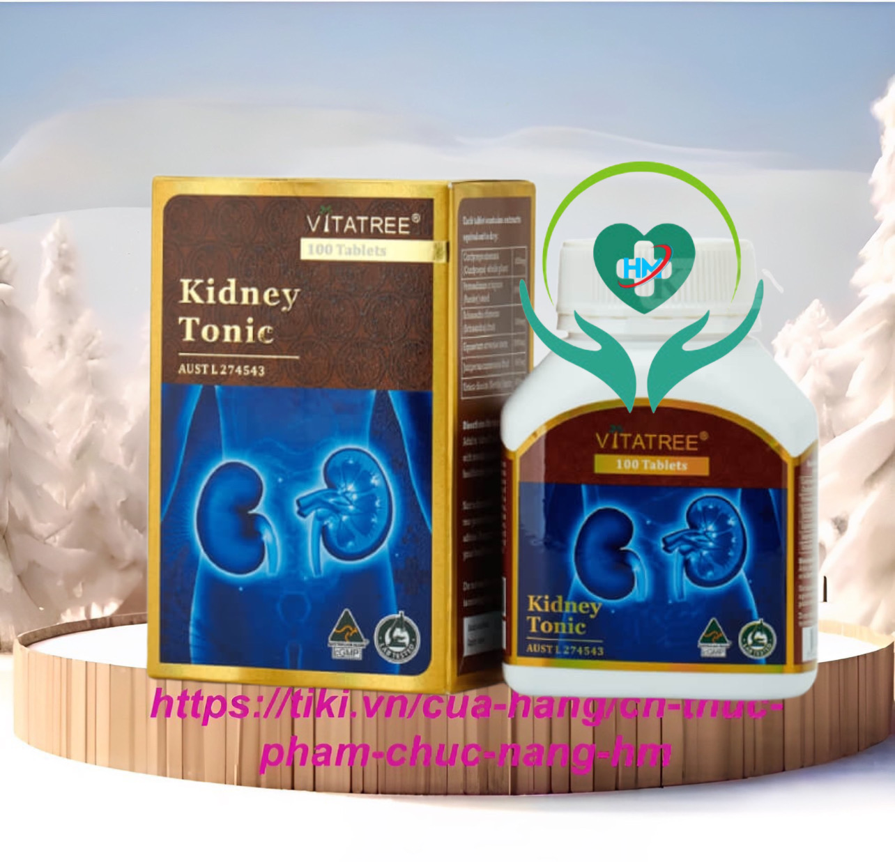 Viên uống bổ thận Vitatree kidney tonic, hộp 100v, nhập khẩu Úc