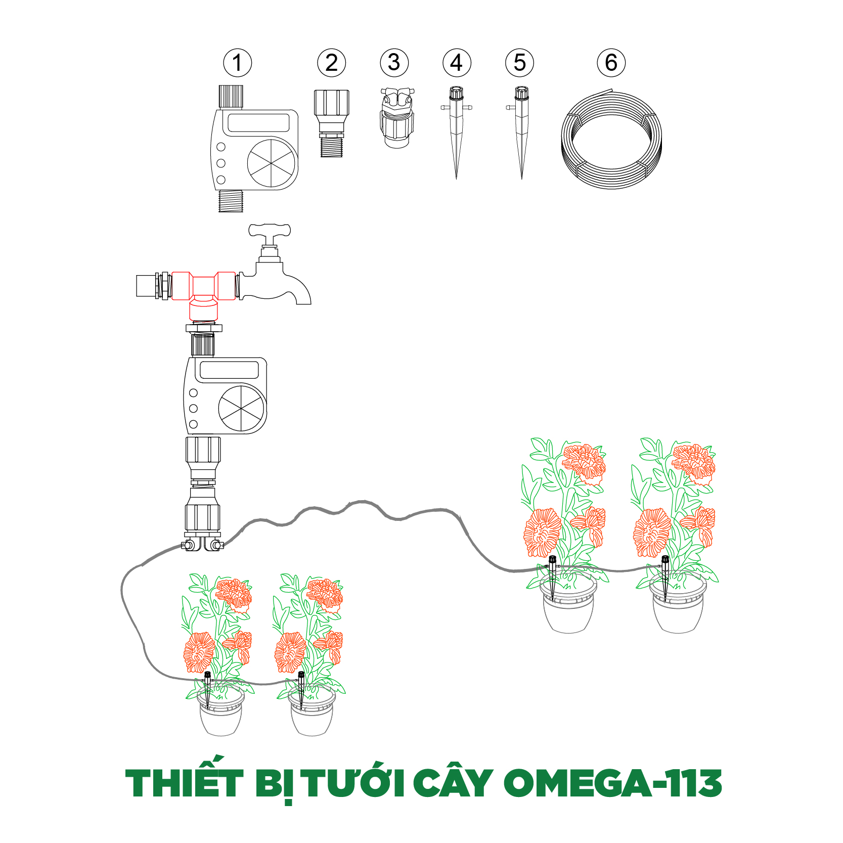 Thiết bị tưới cây OMEGA-113
