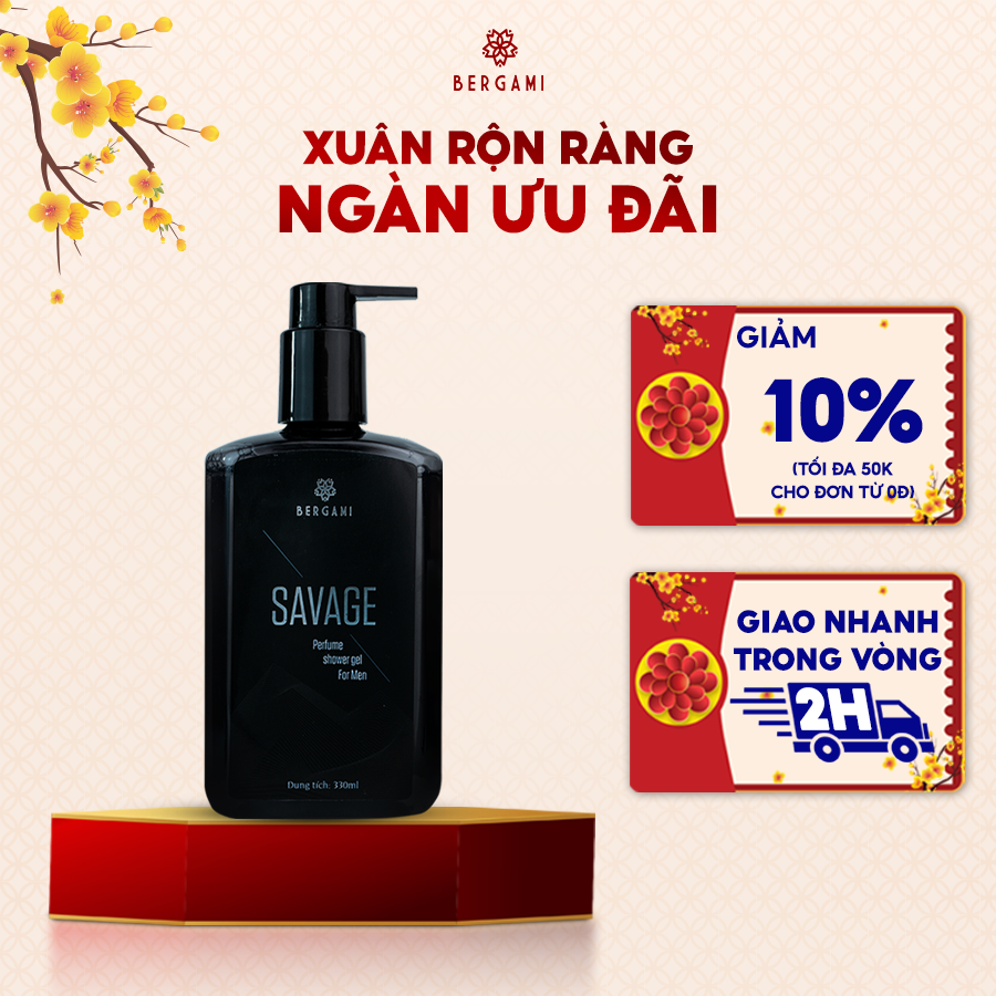 Sữa tắm nam hương nước hoa Bergami Savage