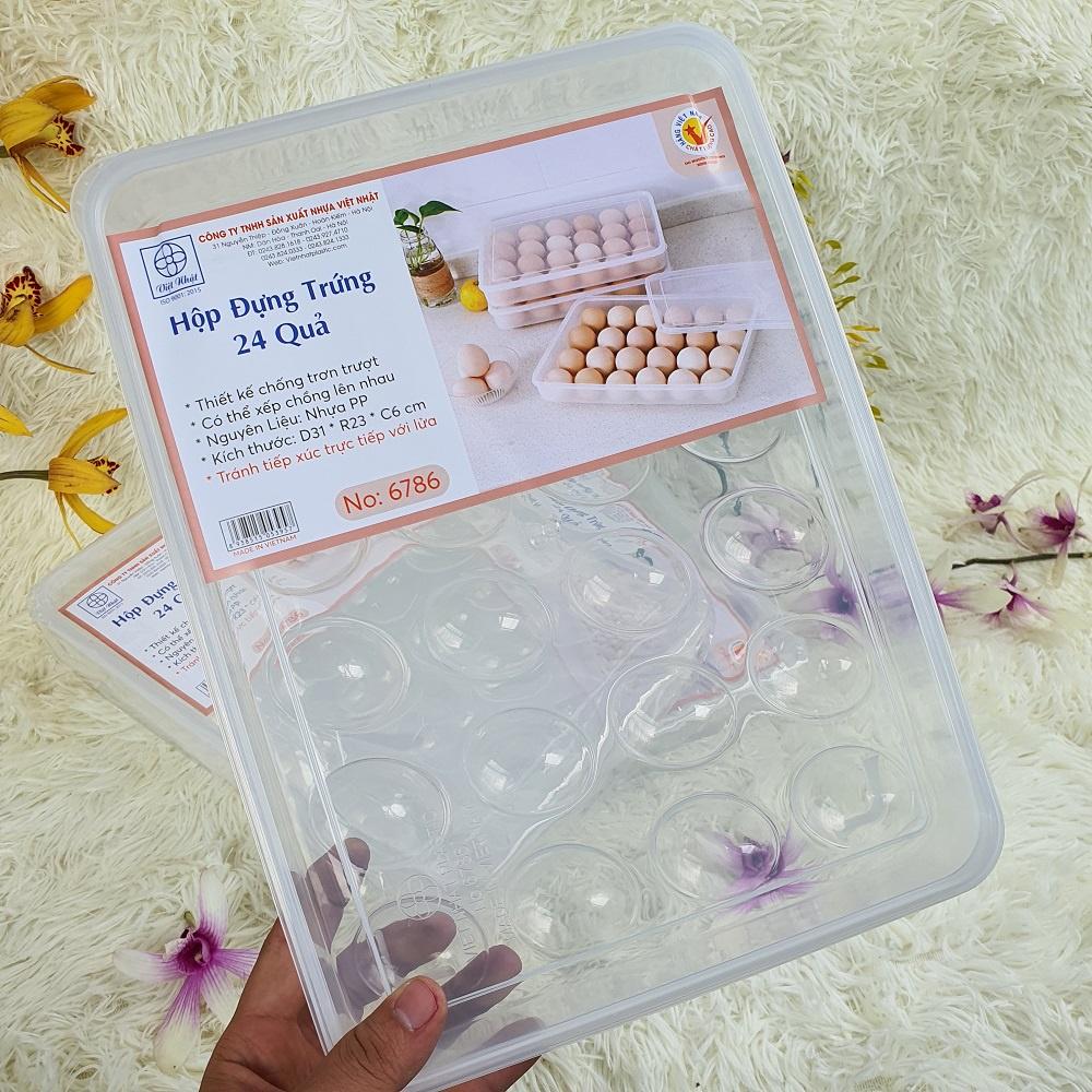 KHAY ĐỰNG TRỨNG TRONG SUỐT QUAN SÁT ĐƯỢC BÊN TRONG 24 QUẢ CÓ NẮP ĐẬY HÀNG NHỰA VIỆT NHẬT