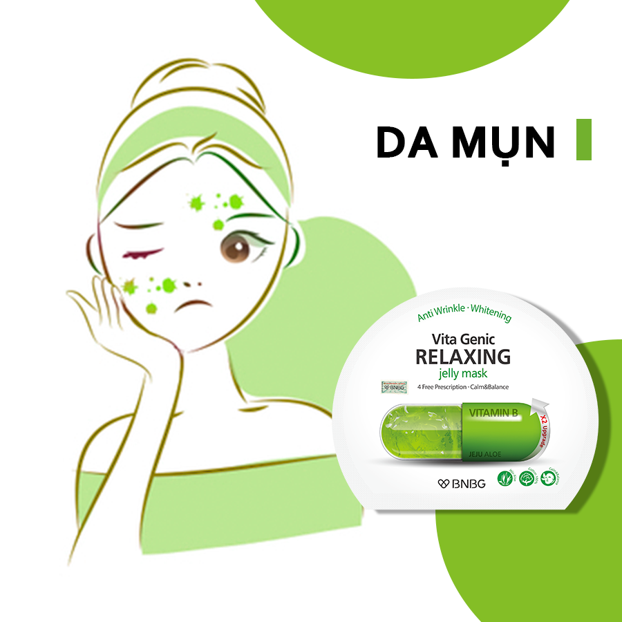 Mặt Nạ BNBG Xanh Lá Vita Genic Relaxing Jelly Mask Vitamin B Cấp Ẩm Hỗ Trợ Phục Hồi Da Hư Tổn 30ml