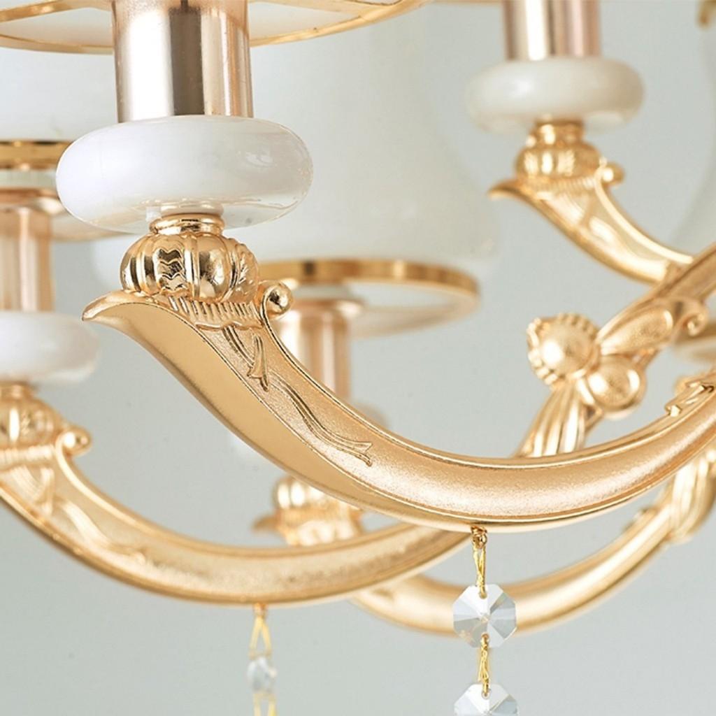 Đèn Chùm 15 Tay Đá Đúc Đặc Phù Hợp Trang Trí Phòng Khách, Nhà Hàng, Khách Sạn