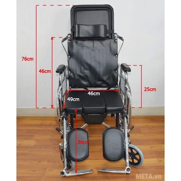 Xe lăn đa năng có bô + ngả nằm + 2 tay phanh Lucass X7 hoặc X7A có bàn ăn