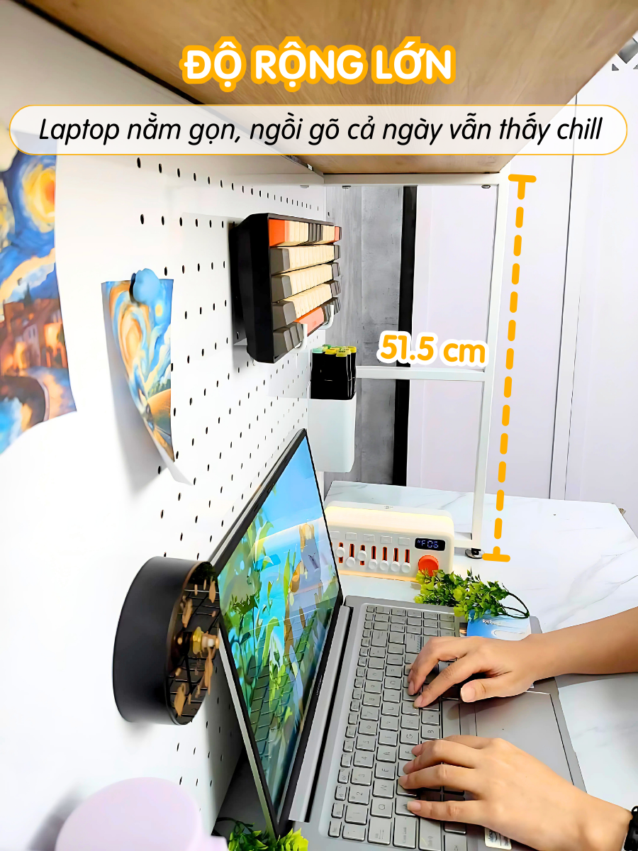 Kệ Pegboard đa năng Dola Home kệ sách để bàn decor học tập làm việc cho mẹ và bé hiện đại