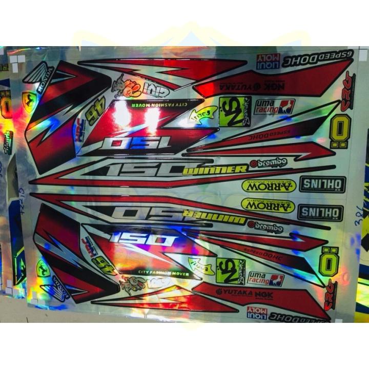 Tem rời dành cho winner 150 đỏ đen Crom titan 7 màu