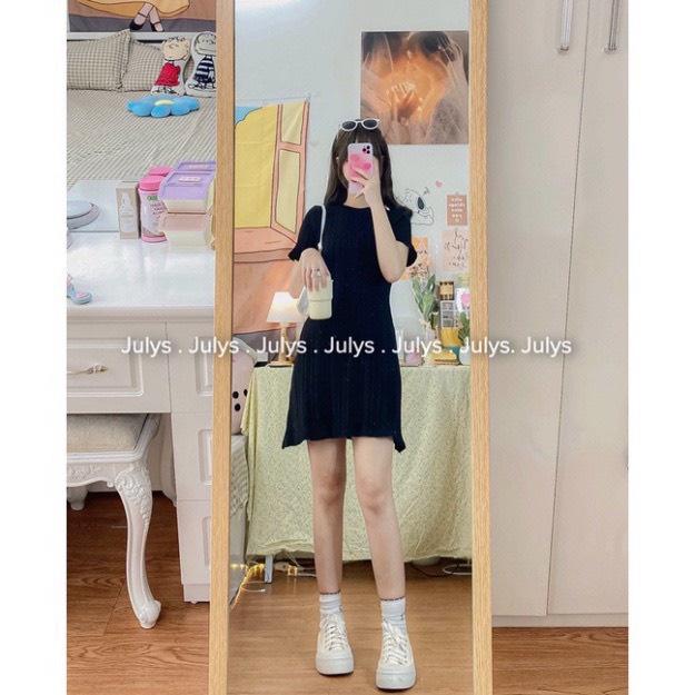 Váy len gân dáng chữ A Hàn Quốc