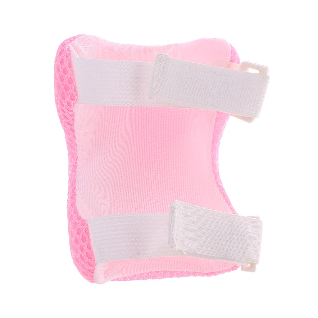 7 Pcs Kids Roller Skating Bicycle Helmet Knee Wrist Elbow Pad Pink