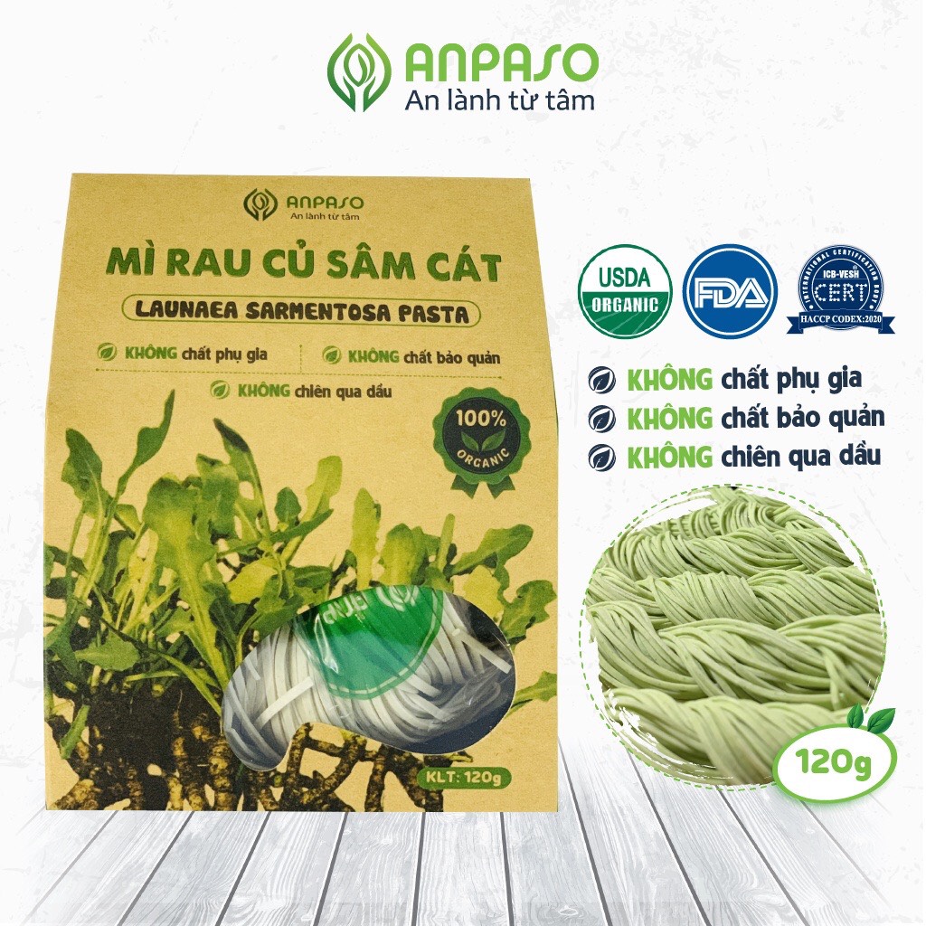 Mì Rau Củ Sâm Cát Organic Anpaso 120g