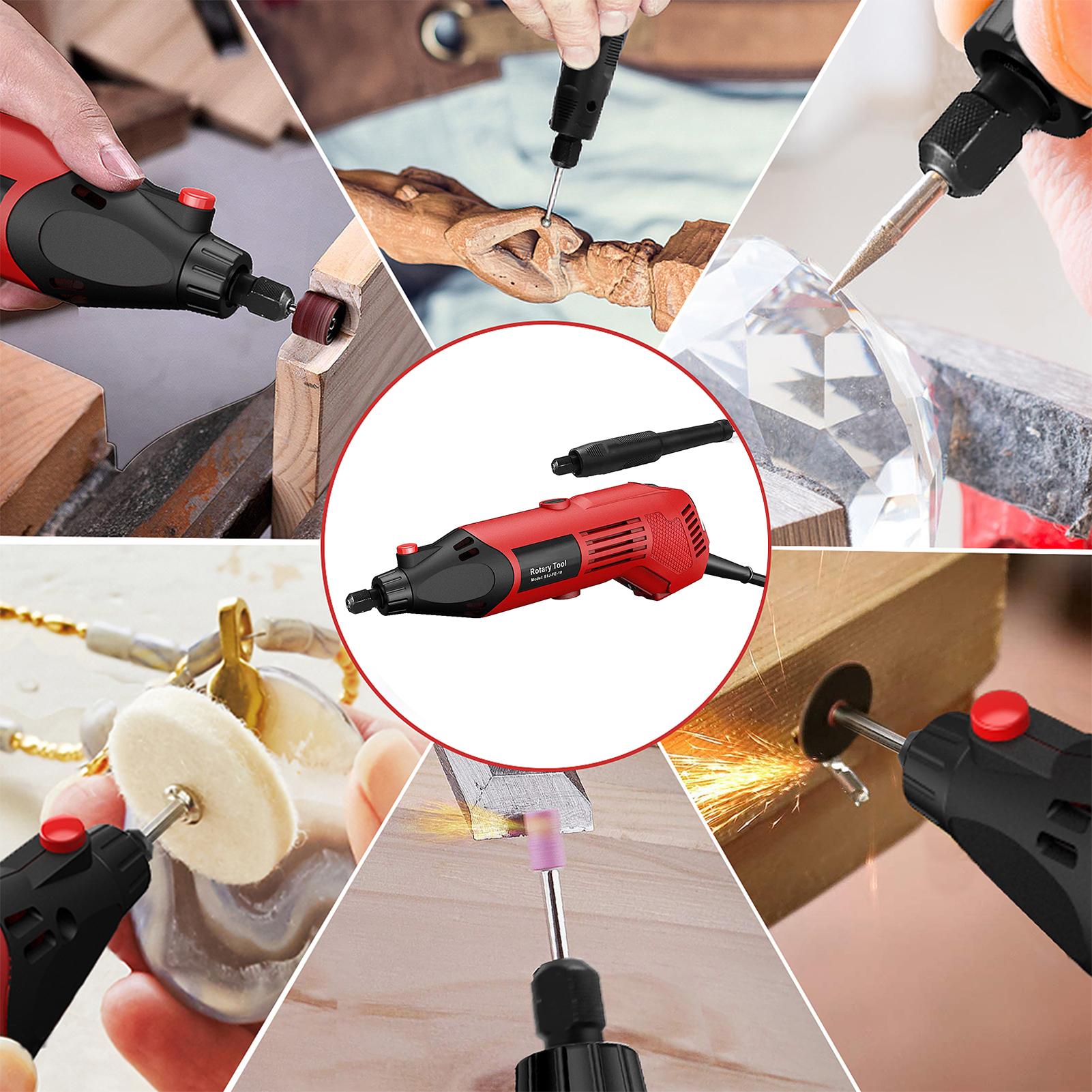Công cụ quay 160W Công cụ đa chức năng Tốc độ thay đổi 8000-35000 vòng / phút Hoàn hảo cho các sáng tạo tự làm Các dự án thủ công Khoan cắt Chà nhám Đánh bóng và chạm khắc