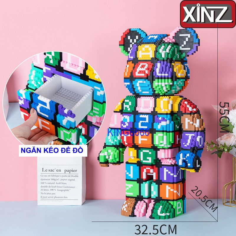 Đồ chơi lắp ráp gấu Bearbrick Xinz 55cm