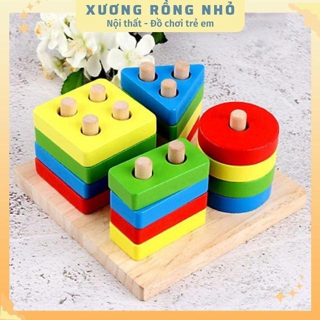 Đồ chơi gỗ thông minh phát triển trí tuệ cho bé, Combo 6 món đồ chơicho bé giáo cụ montessori