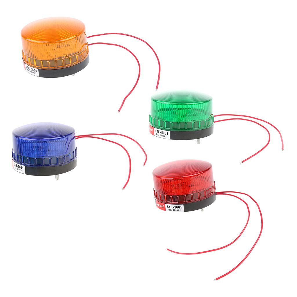 2PCS 220V Red & Blue Emergency LED Strobe Signal Warning Light Beacon