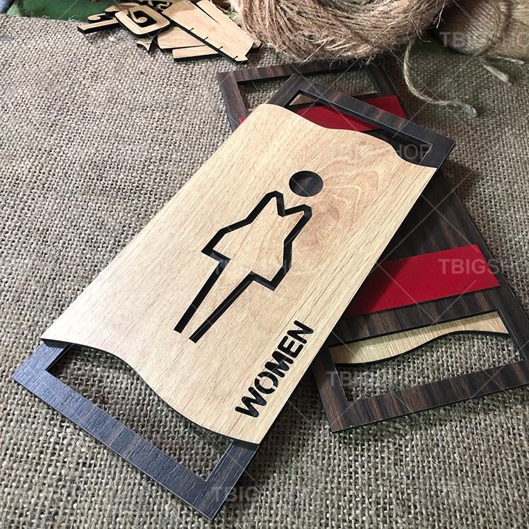 Bộ bảng toilet Man Women dán tường bằng keo 2 mặt