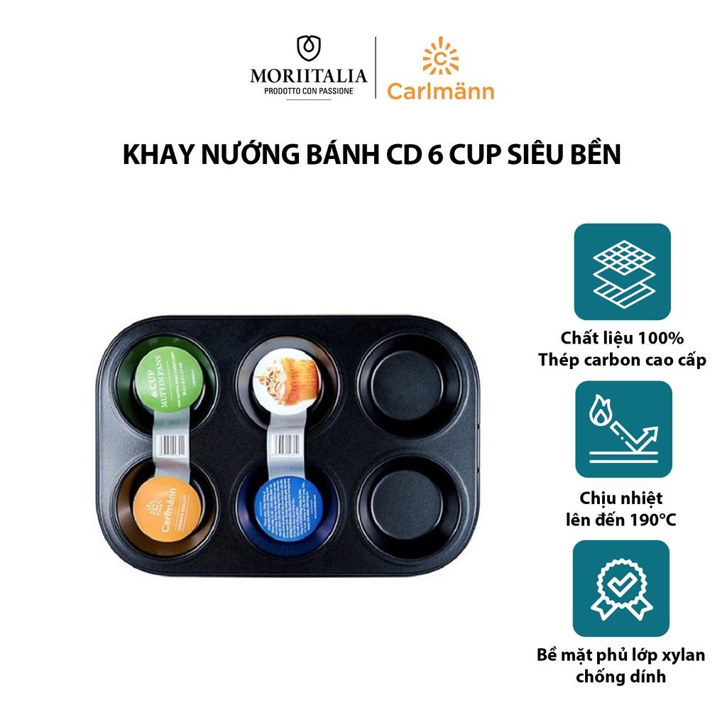 Khay nướng bánh Carlmann 6 cup siêu bền CM008242