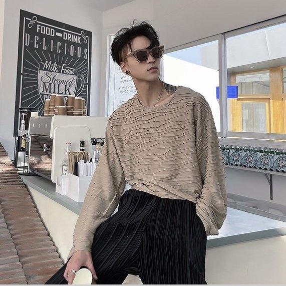 Áo thun tay dài vải Sóng nổi 3D Ripples Luxury
