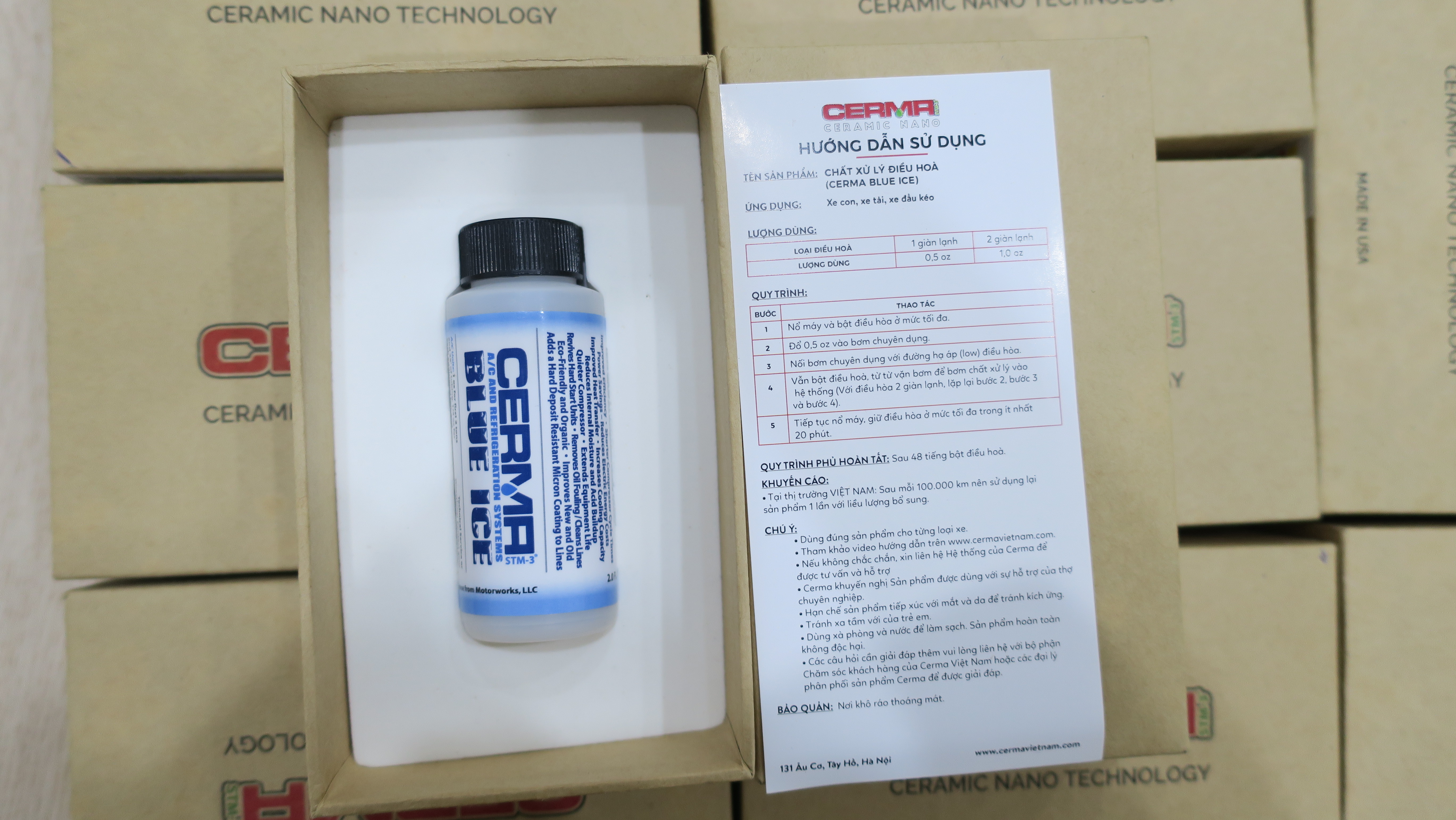 CERMA Chất xử lý điều hòa dành cho Ô tô ( CERMA BLUE ICE ) - 2oz (60ml)