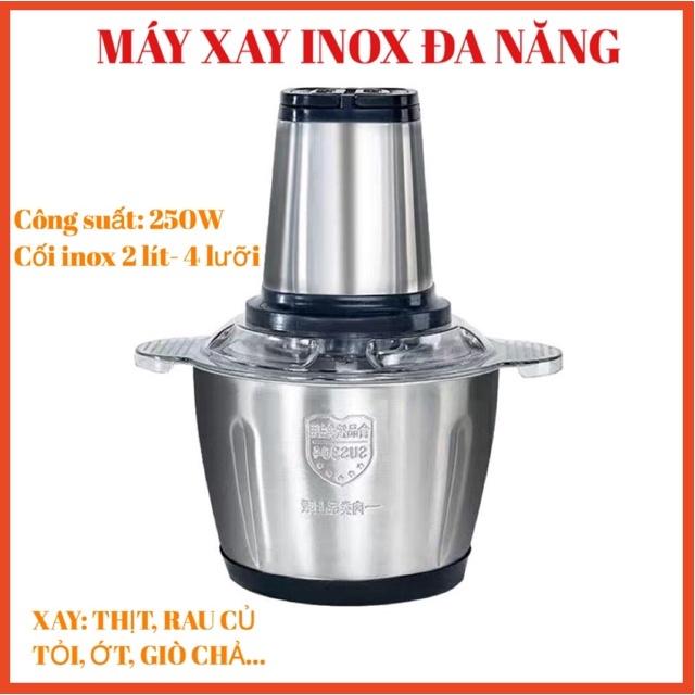 MÁY XAY THỊT ĐA NĂNG CỐI INOX 2L / MÁY XAY SINH TỐ ĐA NĂNG OSAKA NẮP NÂU