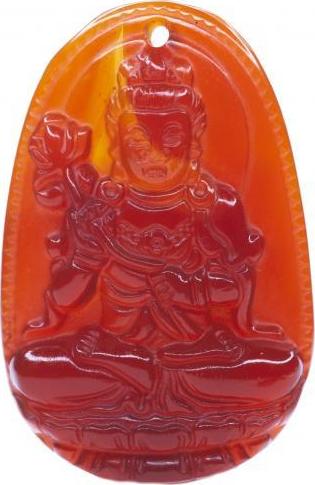 Mặt dây chuyền Đại Thế Chí Bồ Tát Mã Não Đỏ tự nhiên - Phật Bản Mệnh cho người tuổi Ngọ - PBMRAGA05