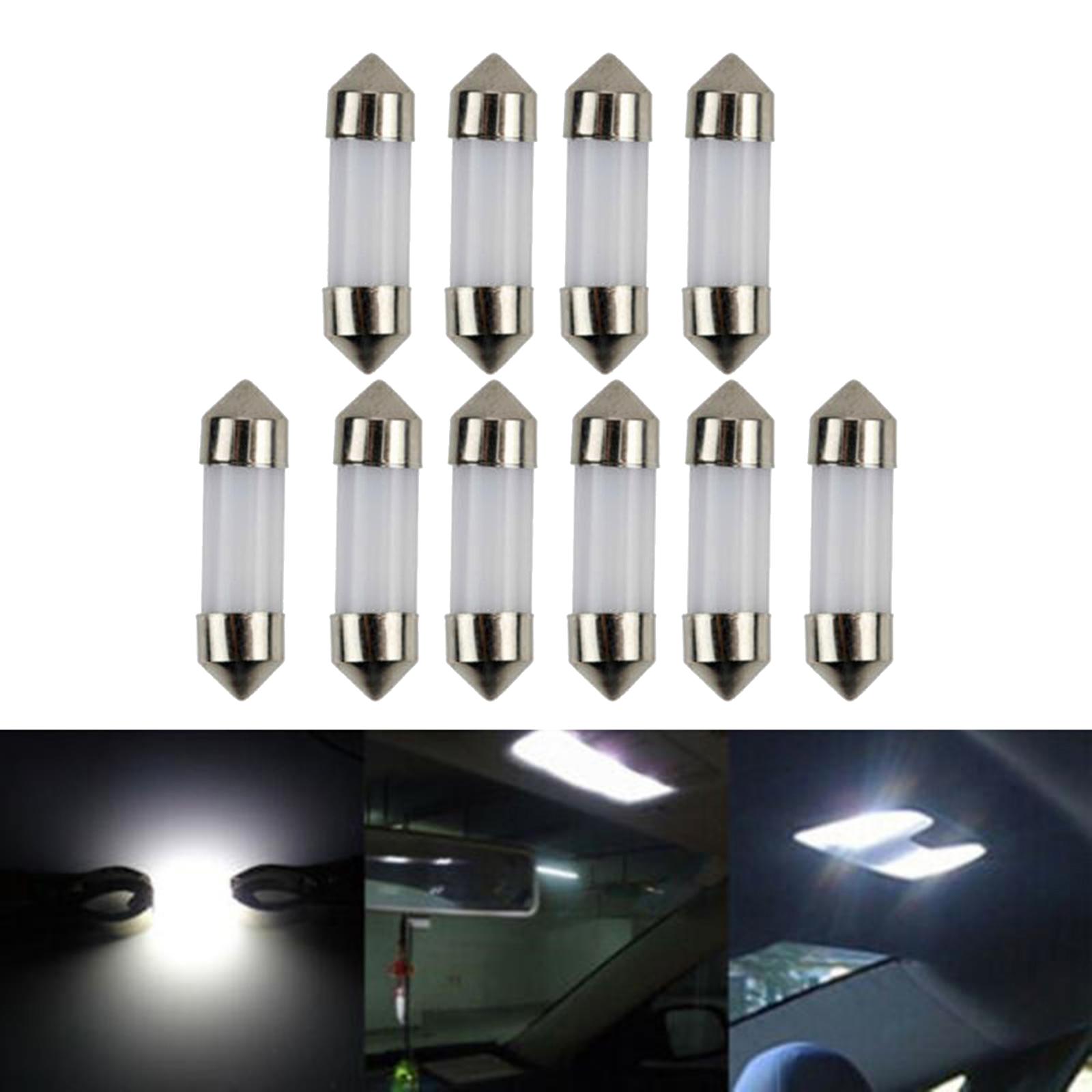10x LED Car Interior Bulb 41/39/36/31mm Reading Light Bulb 12V White Light - Made of high reliable quality and durable material