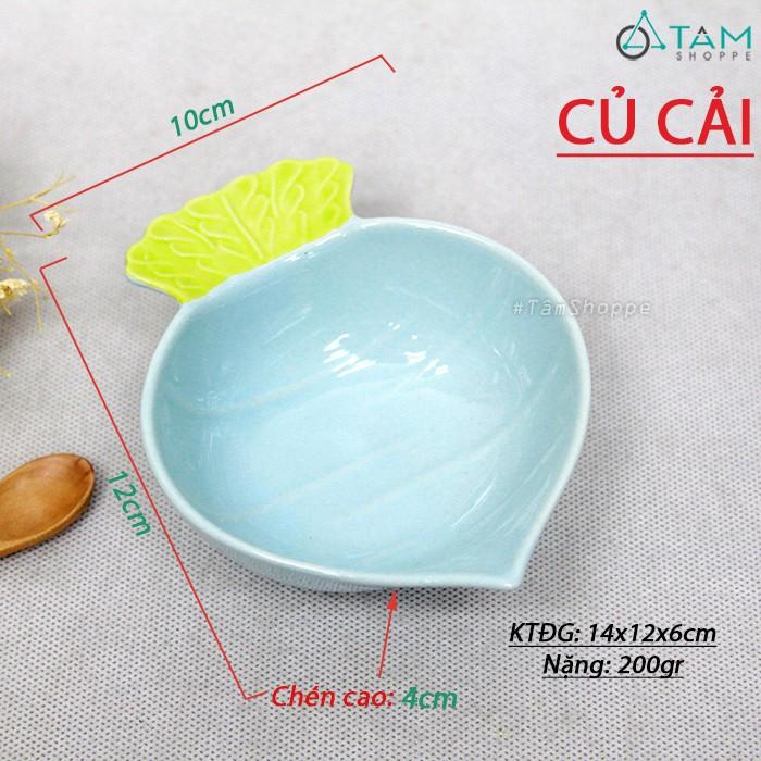 Bát ăn dặm cho bé bằng gốm hình rau củ quả dễ thương