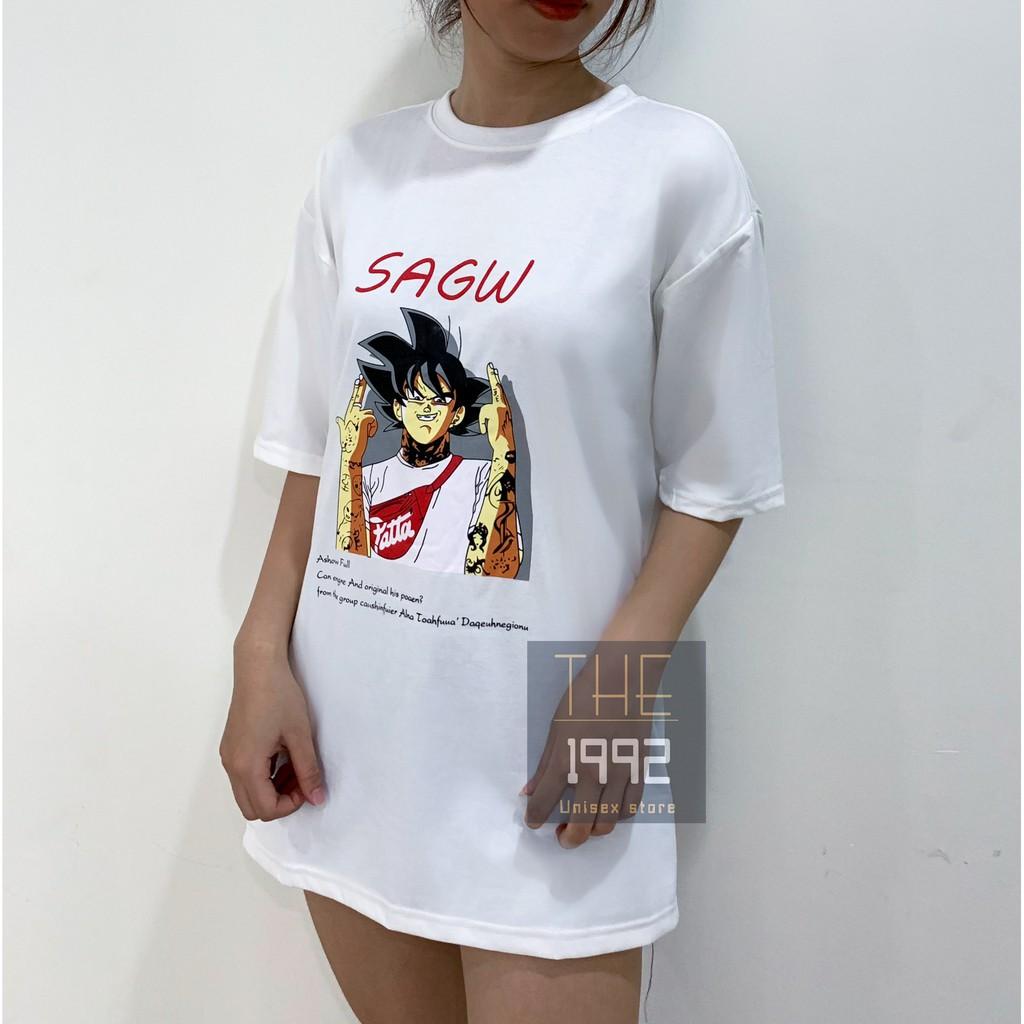 Áo thun áo phông tay lỡ Unisex  SAGW 2 màu full size M L XL THE 1992