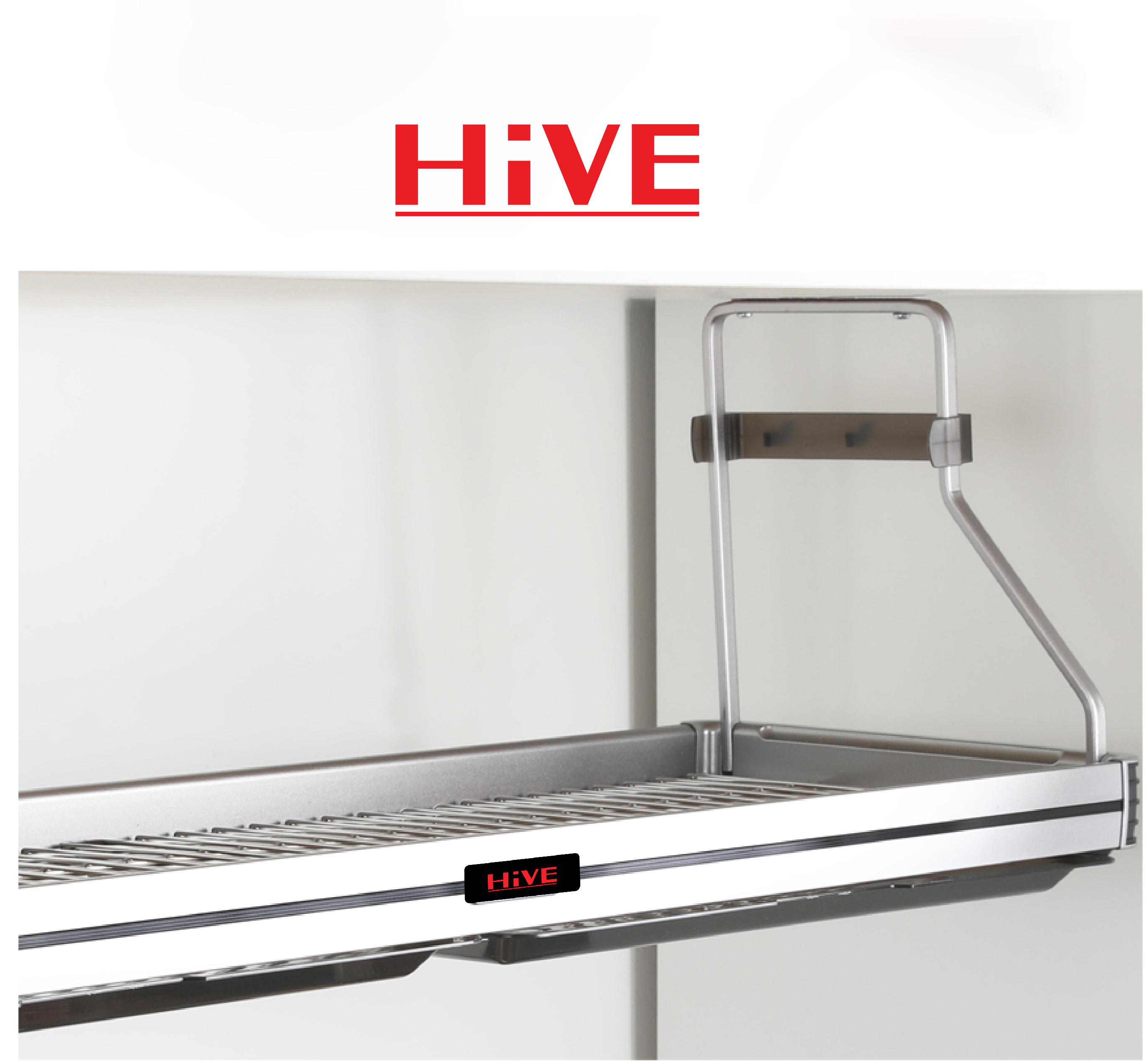 Giá úp chén bát treo tủ bếp trên Premium Black Hive Hàn Quốc