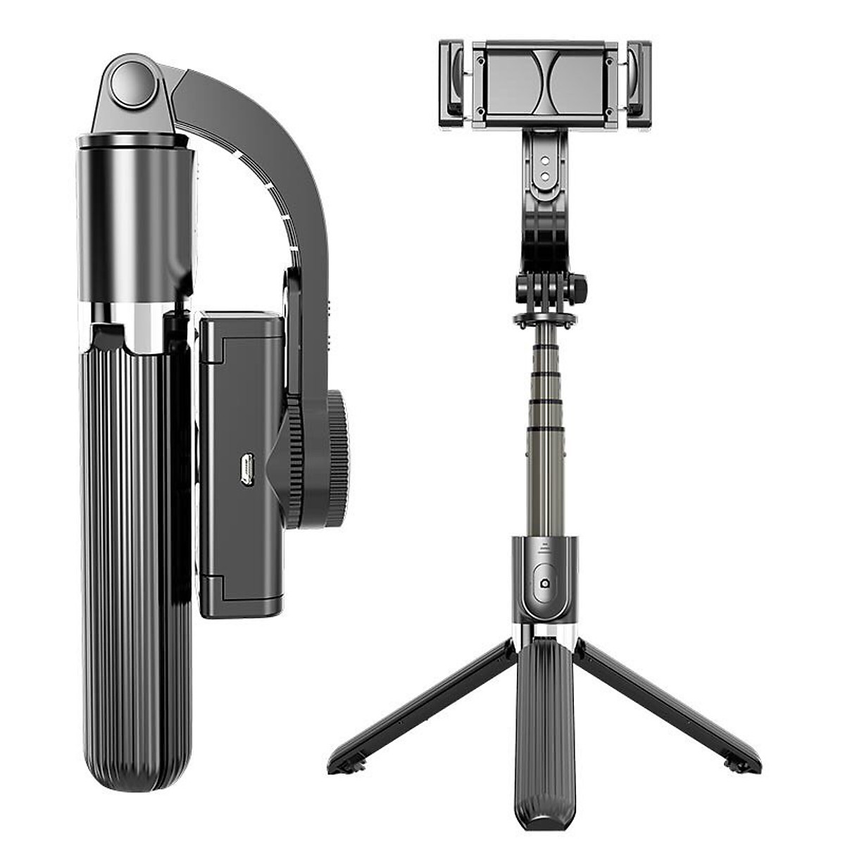 Gậy chụp hình selfie quay phim chống rung kiêm tripod đa năng 2 in 1 kèm remote bluetooth không dây hiệu HOTCASE Gimbal Stablizer L08 hỗ trợ nhiều mức thay đổi độ dài, tripod 3 chân chắc chắn, xoay 360 độ - Hàng nhập khẩu