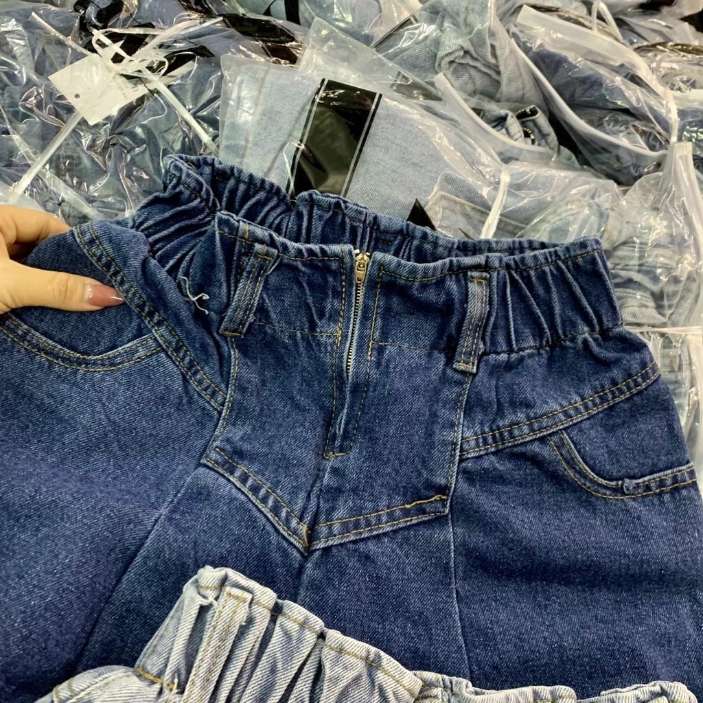 Quần Đùi Short Jean Nữ Ống Rộng Cạp Cao Khóa Trước 3 Màu Siêu Xinh